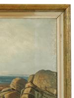 SIGNED EUROPEAN SCHOOL SEASCAPE OIL PAINTING C 1900