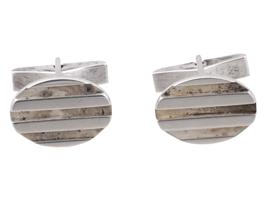 TIFFANY AND CO RIBBED STERLING SILVER CUFFLINKS