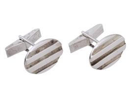 TIFFANY AND CO RIBBED STERLING SILVER CUFFLINKS