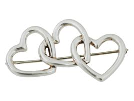 TIFFANY AND CO STERLING SILVER TRIPLE OPEN HEART PIN