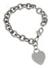 TIFFANY CO SILVER CHAIN BRACELET WITH HEART CHARM PIC-0