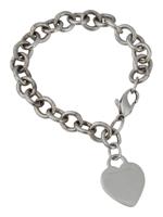 TIFFANY CO SILVER CHAIN BRACELET WITH HEART CHARM