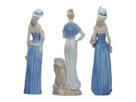 LARGE VINTAGE GLAZED PORCELAIN FEMALE FIGURINES