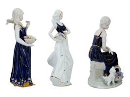 VINTAGE LEFARD GLAZED PORCELAIN FEMALE FIGURINES