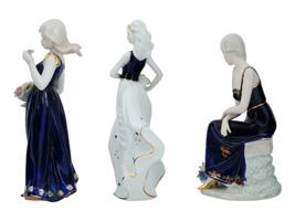 VINTAGE LEFARD GLAZED PORCELAIN FEMALE FIGURINES