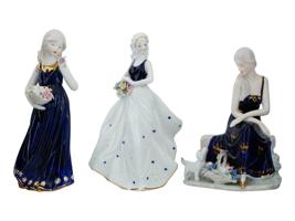 VINTAGE LEFARD GLAZED PORCELAIN FEMALE FIGURINES