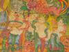 ANTIQUE HAND PAINTED TIBETAN SCROLL BIRTH OF BUDDHA PIC-4