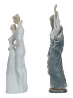 LARGE VINTAGE MAOFA AND LLADRO PORCELAIN FIGURINES