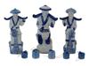 VINTAGE CHINESE BLUE AND WHITE PORCELAIN FIGURINES PIC-2