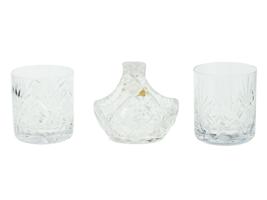 VIOLETTA CUT LEAD CRYSTAL CANDY BOWL AND GLASSES