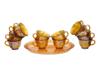 MID CENT INDIANA HARVEST AMBER CARNIVAL GLASS SET PIC-0