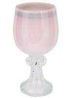 VINTAGE PINK GLASS WINE GOBLET AND CANDLE HOLDER