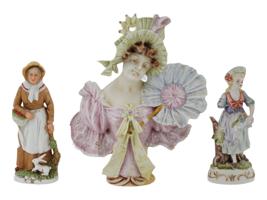 VINTAGE AND ANTIQUE FEMALE PORCELAIN FIGURINES