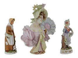 VINTAGE AND ANTIQUE FEMALE PORCELAIN FIGURINES