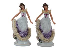 SET OF EUROPEAN LARGE FEMALE PORCELAIN FIGURINES