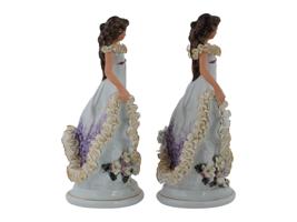 SET OF EUROPEAN LARGE FEMALE PORCELAIN FIGURINES