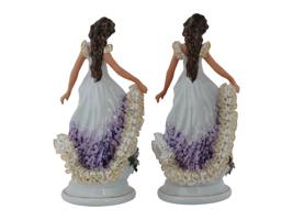 SET OF EUROPEAN LARGE FEMALE PORCELAIN FIGURINES