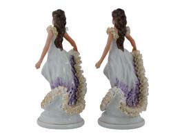 SET OF EUROPEAN LARGE FEMALE PORCELAIN FIGURINES