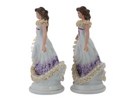 SET OF EUROPEAN LARGE FEMALE PORCELAIN FIGURINES