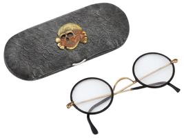 WWII GERMAN WAFFEN SS TOTENKOPF CASE AND GLASSES