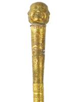 VINTAGE TIBETAN BUDDHA WITH THREE FACES SWORD CANE