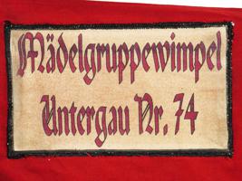 GERMAN WWII HITLER YOUTH BANNER WITH TAGS