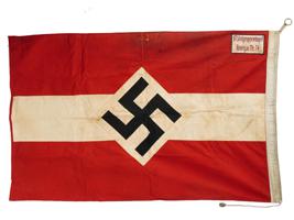 GERMAN WWII HITLER YOUTH BANNER WITH TAGS