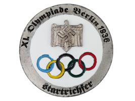 GROUP OF 3 BERLIN 1936 OLYMPIC GAMES BADGES