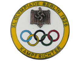 GROUP OF 3 BERLIN 1936 OLYMPIC GAMES BADGES