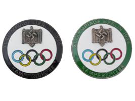 GROUP OF 2 BERLIN 1936 OLYMPIC GAMES BADGES