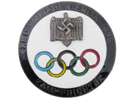 GROUP OF 2 BERLIN 1936 OLYMPIC GAMES BADGES