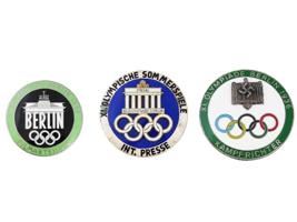 GROUP OF 3 BERLIN 1936 OLYMPIC GAMES BADGES