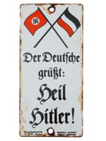 GERMAN WWII PROPAGANDA ENAMELED STREET SIGN