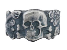 WWII GERMAN SS ANTI PARTISAN TOTENKOPF SILVER RING