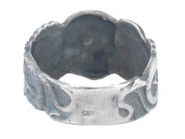 WWII GERMAN SS ANTI PARTISAN TOTENKOPF SILVER RING