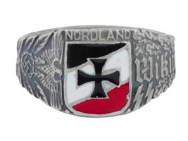 GERMAN WWII WAFFEN SS DIVISION NORDLAND SILVER RING