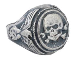 GERMAN WWII WAFFEN SS DIVISION TOTENKOPF SILVER RING