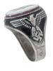 GERMAN WWII  WAFFEN SS ENAMELLED SILVER RING PIC-3