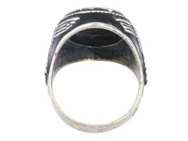 GERMAN WWII  WAFFEN SS ENAMELLED SILVER RING