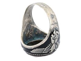 GERMAN WWII  WAFFEN SS ENAMELLED SILVER RING