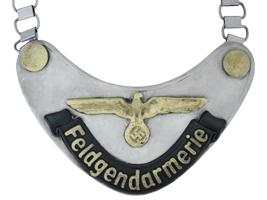 GERMAN WWII ARMY FIELD ZHANDARM GORGET WITH CHAIN