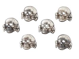 GROUP OF SIX GERMAN WWII TOTENKOPF INSIGNIAS