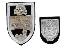 GROUP OF TWO GERMAN SS THIRD REICH PERIOD SHIELDS