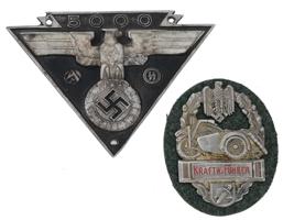 GROUP OF 2 GERMAN WWII PLAQUES OF MILITARY BIKERS