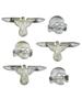 GROUP OF 6 GERMAN WWII SS HAT INSIGNIAS PIC-1