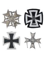 GROUP OF FOUR GERMAN IRON CROSSES FROM WWII