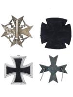 GROUP OF FOUR GERMAN IRON CROSSES FROM WWII