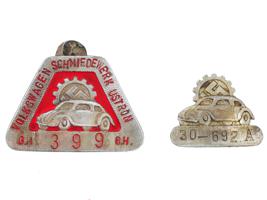 GROUP OF GERMAN WWII BADGES EMPLOYEE VOLKSWAGEN FACTORY