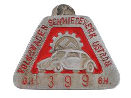 GROUP OF GERMAN WWII BADGES EMPLOYEE VOLKSWAGEN FACTORY