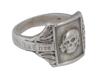 GERMAN WWII WAFFEN SS TOTENKOPF SILVER RING PIC-1